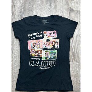 My Hero Academia Girls' Moving Day Photos T-Shirt Women's Size Medium Black